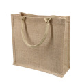 Hot Sale Custom Made Natural Jute Tote Shopping Bag with Custom Logo Printed for Shopping